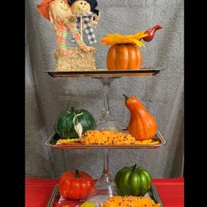 Handmade 3 tiered fall tray